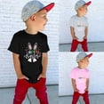 thumbnail image 2 of YUEHUA Boy Shirt 7 Toddler Baby Kids Boys Girls Happy Easter Bunny Shirts Short Sleeve Letter T Shirts Tee Tops 1-7 Years, Size 5-6 Years, 2 of 7