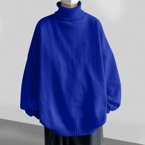 Zynviq Fall Sweaters for Men Pullover Plus Size Turtleneck Thicken Solid Long Sleeve Sweaters Mens Shirts,3XL