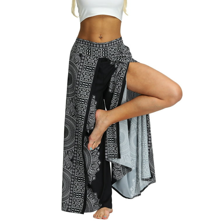 Lu s Chic Women s Bohemian Yoga Pants Boho Wide Leg Pants Loose
