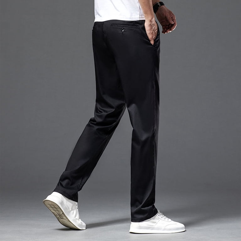 regular black relaxed fit or skinny fit men's dress pants Wrangler Men's Flat Front Relaxed Fit Dress Pants In Black – Wei's Western  Wear main image 0