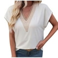 thumbnail image 1 of Birdeem Mode Décontractée Printemps Été Manches Courtes Col en V Blouses & Chemises pour Femmes, 1 of 9