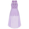 thumbnail image 3 of TiaoBug Kids Girls Junior Bridesmaid Dress Long Overlay Skirt Jumpsuit Lavender 6, 3 of 6