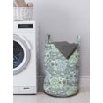 thumbnail image 3 of Animal Laundry Bag, Doodle Style Scribbled Lambs and Butterflies with Wavy Bands on the Background, Hamper Basket with Handles Drawstring Closure for Laundromats, 13" x 19", Multicolor, by Ambesonne, 3 of 4