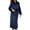 Dark Blue, variant on Plush Robe for Women, Long Flannel Winter Bath Robe, Plus Size Gray XXL