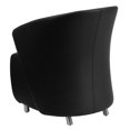 thumbnail image 3 of Black Leather Curved Barrel Back Lounge Chair, 3 of 5
