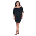 thumbnail image 2 of Plus Size Off the Shoulder Bodycon Mini Dress Ruffled Sleeve, 2 of 8
