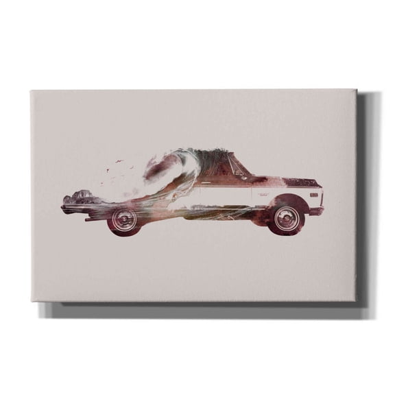 Epic Graffiti 'Drive Me Back Home No. 3' by Robert Farkas, Giclee Canvas Wall Art, 40"x26"