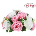 thumbnail image 2 of Nuptio 2/10 Pcs Fake Flower Ball Arrangement Bouquet, Artificial Flower, 15 Heads Plastic Roses with Base, Wedding Centerpiece Flower Rack for Parties Valentine's Day Home Décor, 2 of 7