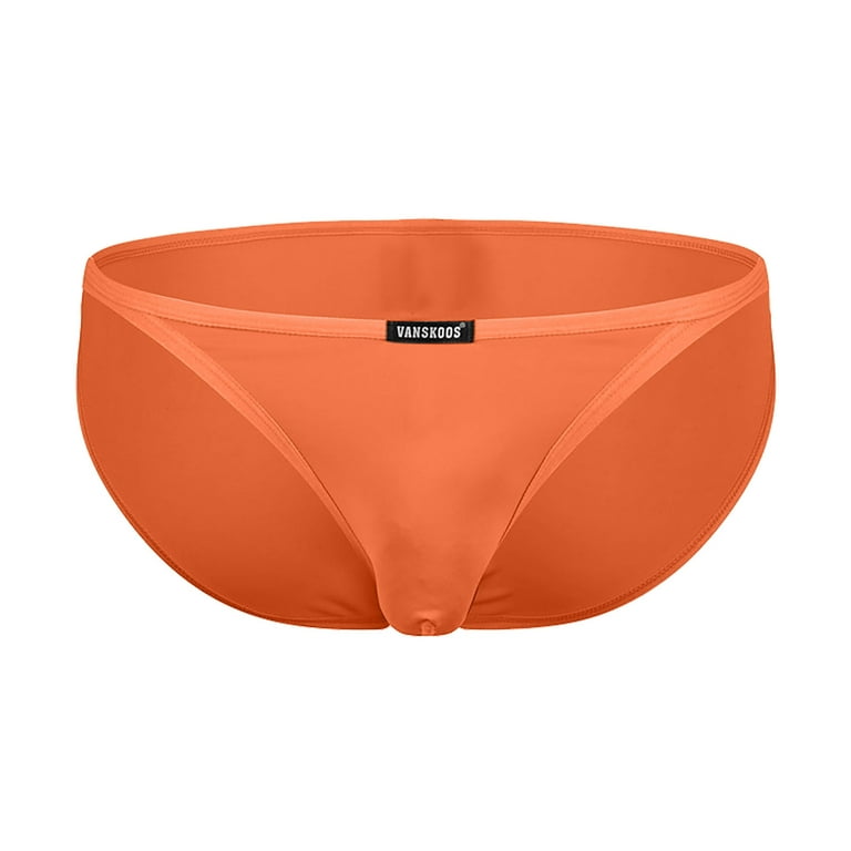 DORKASM Mens Sexy Thin Low Rise G-String Thong Back Underwear Sexy G String  Comfort Underwear Briefs on Clearance T-Back Soft Underpants Orange M