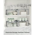 thumbnail image 3 of SONGMICS Cabinet Shelf Organizers, Spice Racks, Shelf Riser, Stackable, Expandable, Set of 4 Metal Kitchen Counter Shelves, Silver, 3 of 6