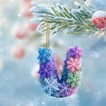 thumbnail image 3 of V Snowflake Series 2D Acrylic Backpack Car Pendant Decoration Ornament Alphabet Design V, 3 of 5