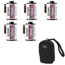 Ilford ILFOCOLOR 400 Plus 35mm Vintage Tone Color Film, ISO 400, 5-Pack with Camera Bag
