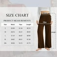 thumbnail image 2 of TEMOFON Wide Leg Ribbed Pants Women Knit Lounge Pants High Waist Casual Fall Apricot Trousers with Elastic Waistband Comfy Fit L, 2 of 7