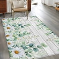 thumbnail image 2 of Green Eucalyptus Leaves Area Rugs 3'x5', Small Throw Rugs for Living Room Bedroom, Daisy Floral Summer Botanical Wooden Indoor Outdoor Rug Non-Slip Low Pile Carpet Runner Reversible Floor Mats, 2 of 8