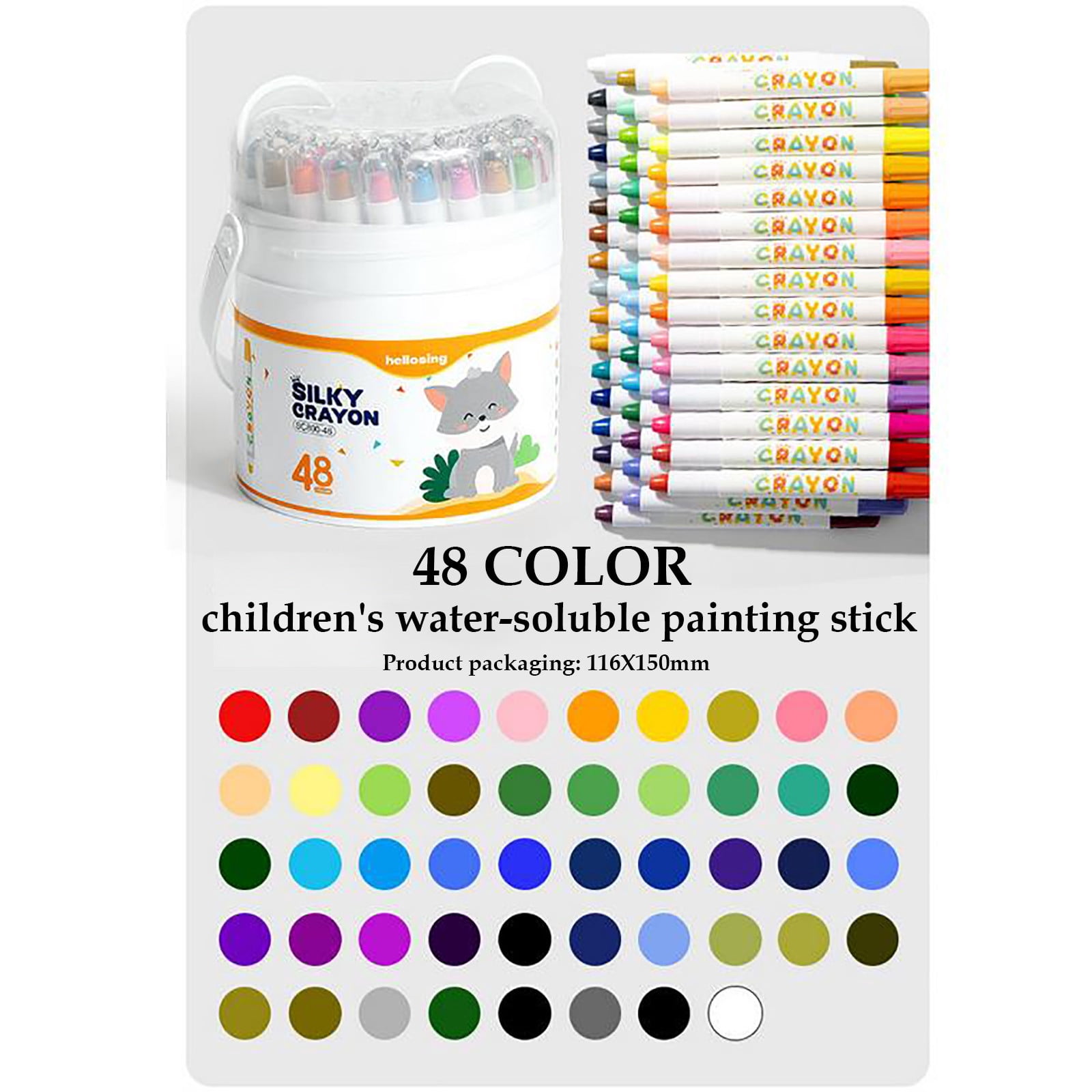 Twistable Silk Speed Drying Oil Painting Stick Barrel Pens Set, Water Solubility Drawing Tools for Boy and Girl - 12 Colors