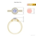 thumbnail image 5 of Angara Natural 0.5 Ct. Tanzanite with Diamond Halo Ring in 14K Yellow Gold for Women (Ring Size: 3), 5 of 10