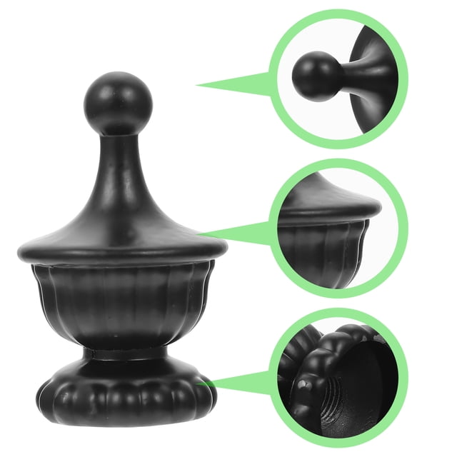 Minkissy Light Finial 2 Pack Simple Lampshade Knob for Decor Zinc Alloy Black Table Light Accessory Floor Lamp Finial