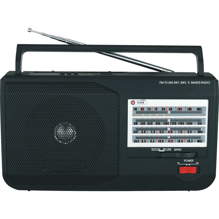 5 Band AM/FM/SW1/SW2/TV Portable Radio