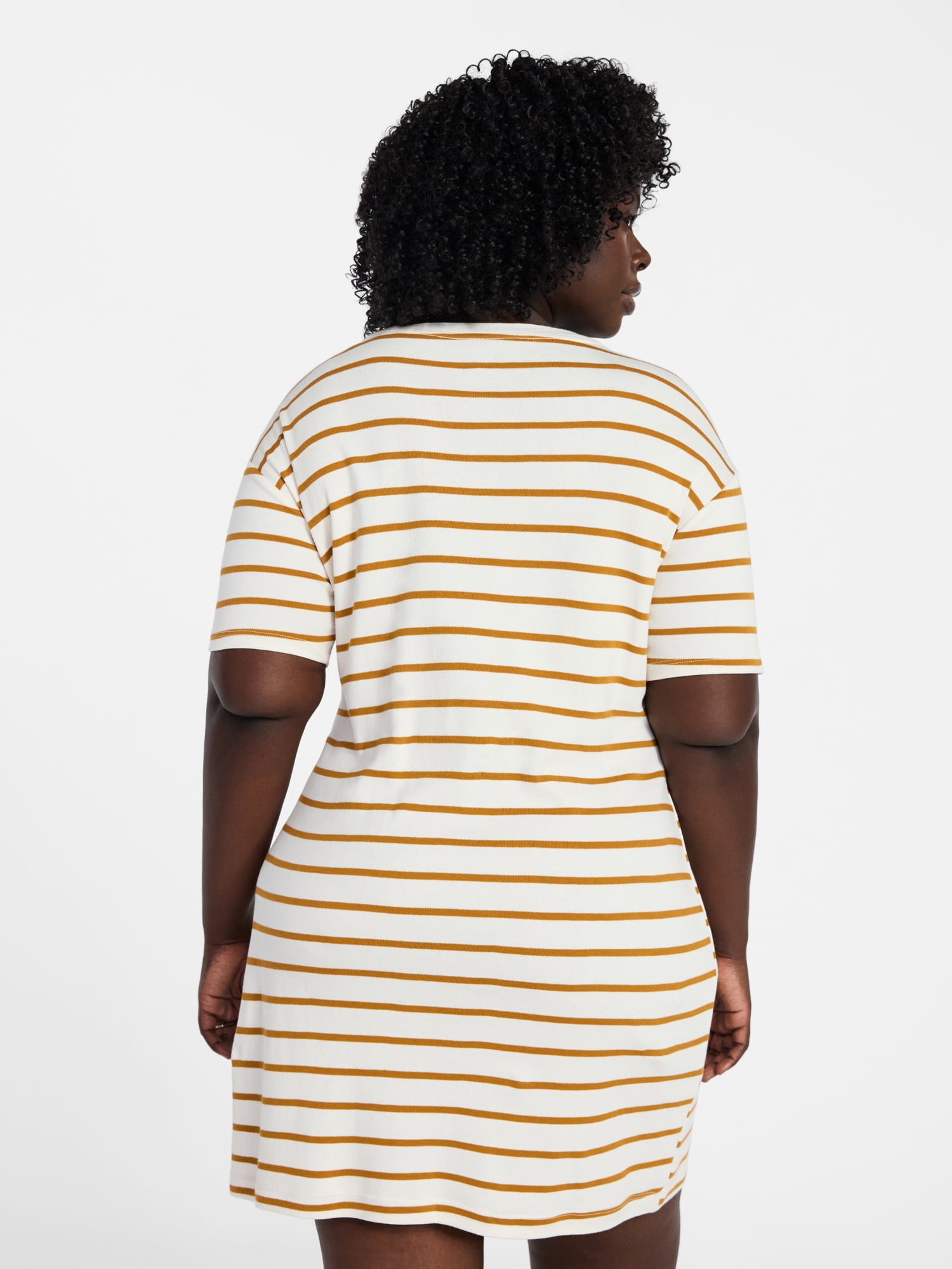 Terra & Sky Women’s Plus Front Twist Dress with Short Sleeve, Size 0X-5X