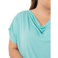 thumbnail image 3 of Wright's Women's Plus Size Short Sleeved Drape Front Top, 3 of 5