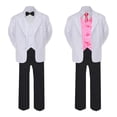 thumbnail image 2 of 5-7pc Formal Black White Suit Set Coral Bow Necktie Vest Boy Baby Sm-20 Teen, 2 of 3