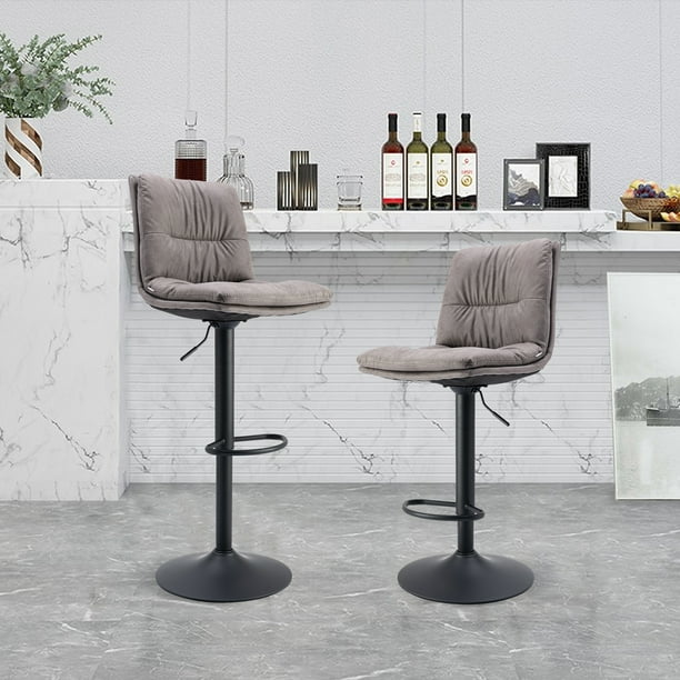 COOLMORE Bar Stools With Back And Footrest Counter Height Dining Chairs