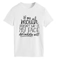 thumbnail image 1 of Camiseta blanca de gran tamaño con mangas cortas y estampado de letras adorables - Camiseta divertida de verano para mujer, talla XL, 1 of 4