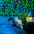 thumbnail image 2 of 100 pcs 3D Glow in The Dark Star Stickers,Glow Stickers,Glow in The Dark Stars for Ceiling,Fantastic Wall Stickers,Green, 2 of 7