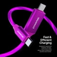thumbnail image 4 of Powertek Light-Up USB-C to USB-C Fast Charging Cable, 60W, 5 ft, Purple, 4 of 7