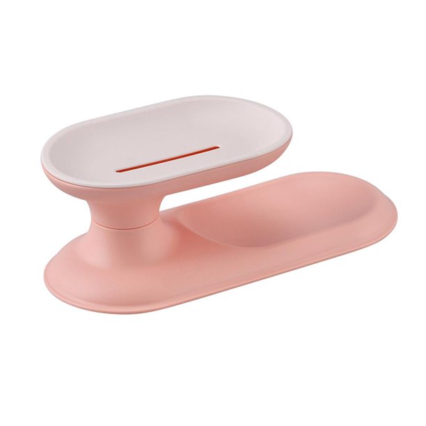 Jabonera De Pared Sin Perforaciones Para El Hogar, Caja De Jabón De Doble Capa, Caja De Jabón De Drenaje Para Inodoro Noticed HA026389-02