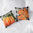 thumbnail image 3 of Fall Pillow Covers 18x18 Set of 2 Black and White Buffalo Plaid Checked Pumpkin Maple Leaves Fall Pillows Thanksgiving Decor Autumn Pillow Covers Home Decor for Sofa Couch, 3 of 6
