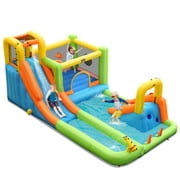 Costway Inflatable Water Slide Park Bounce House Climbing Wall Without Blower
