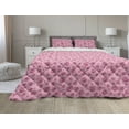 thumbnail image 1 of Roses Comforter & Sham Bedding Set, Feminine Monochrome Illustration with Flower Petals in Various Sizes, 3 pcs Duvet Set Microfiber Filling Quilt, 5 Sizes, Pink Raspberry, by Ambesonne, 1 of 4