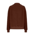 thumbnail image 6 of Half Zip Fleece Sweatshirt Womens Oversized Fit Casual Warm Long Sleeve Sherpa Lapel Pullover Sweater Tops 2025 (S, Brown), 6 of 7