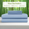thumbnail image 5 of Baauye Cozy Bamboo Sheets Set, 4-Piece California King Sheet Set with 16" Deep Pockets, Soft and Breathable Bed Sheets, Lake Blue, 5 of 7