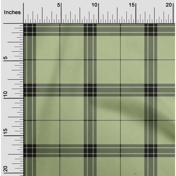 oneOone Silk Tabby Fabric Tartan Check Print Fabric By Yard 42 Inch Wide