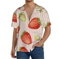 thumbnail image 3 of Disketp Men's Hawaiian Strawberries Print Shirts Button Down Holiday Beach Shirts-Small, 3 of 7