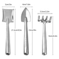thumbnail image 2 of Nuestro paquete incluye un juego de 3 herramientas, 1 pala triangular de jardín, 1 pala de trasplante cuadrada y 1 rastrillo de mano., 2 of 5