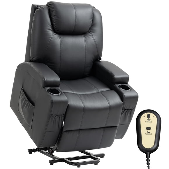 HOMCOM Power Lift Recliner Recliner Chair with Remote Control, Black