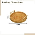 thumbnail image 2 of Handwoven Rattan Fruit Tray with Wooden Handles – 9.4" Round Wicker Serving Tray, Decorative Centerpiece for Coffee Table, Versatile for Bread, Snacks & Fruit, Natural Farmhouse Style, 2 of 5