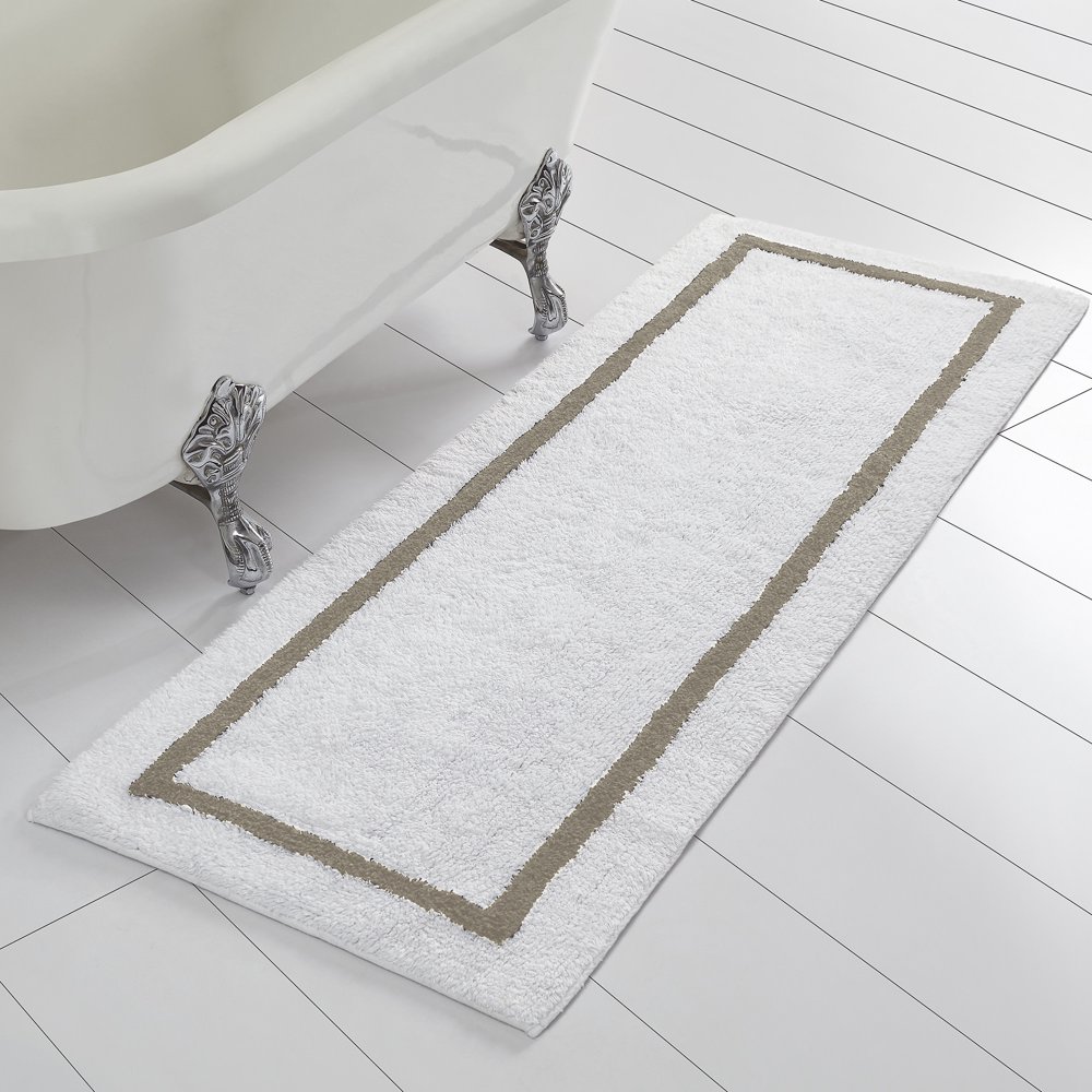Reversible Stripe Bath Runner, 60" x 22", Taupe