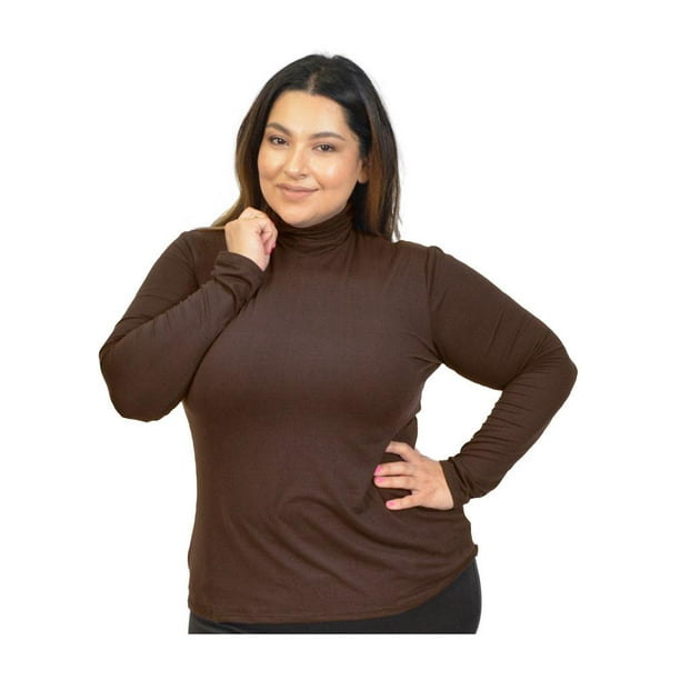 Women's Plus Size Warm Long Sleeve Turtleneck Top | Ultra Soft | Adult XL  to 3X