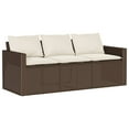 thumbnail image 4 of vidaXL 2 Piece Patio Dining Set with Cushions Brown Poly Rattan, 4 of 11