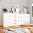 thumbnail image 5 of Ktaxon 9 Drawer Double Dresser Wood Dresser Storage Cabinet Drawer Organizer Chest Of Drawers, White, 5 of 11
