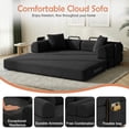thumbnail image 6 of 78-Inch Convertible Sleeper Sofa Bed, Black Couch with Storage Bag, High-Density Foam, Corduroy Upholstery, Space-Saving & Portable for Living Room, Home Office, 6 of 9