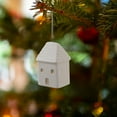 thumbnail image 5 of ABPWLY Home Nordic Mini Ceramic House Christmas Ornaments White Hanging Pendants for Tree Decor Holiday Gift Set 5.5x3cm 3 Sizes Cottage Decor House Warming Gifts Home, 5 of 6