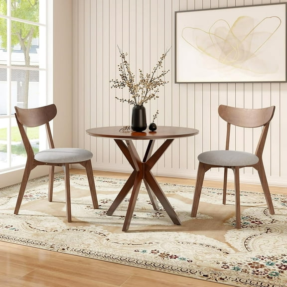 ERGOMASTER Dining Table Set for 2, Small Kitchen Table Chairs Set of 2, for Dining Room, Kitchen, Café, Restaurant, Living Room