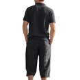 thumbnail image 5 of IhhxPro Men's Linen Button Detail Pants with Pockets Relaxed Fit Casual Set Outfit Lightweight Summer Beach Vacation Straight Leg Trousers S-3XL, 5 of 7