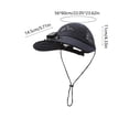 thumbnail image 3 of Solar Powered Wide Brim Hat with Fan, 360° Rotatable Fan Head, Dual Solar and USB Charging 650mAh Battery, Breathable Mesh for Outdoor Hiking Fishing Travel, 3 of 6