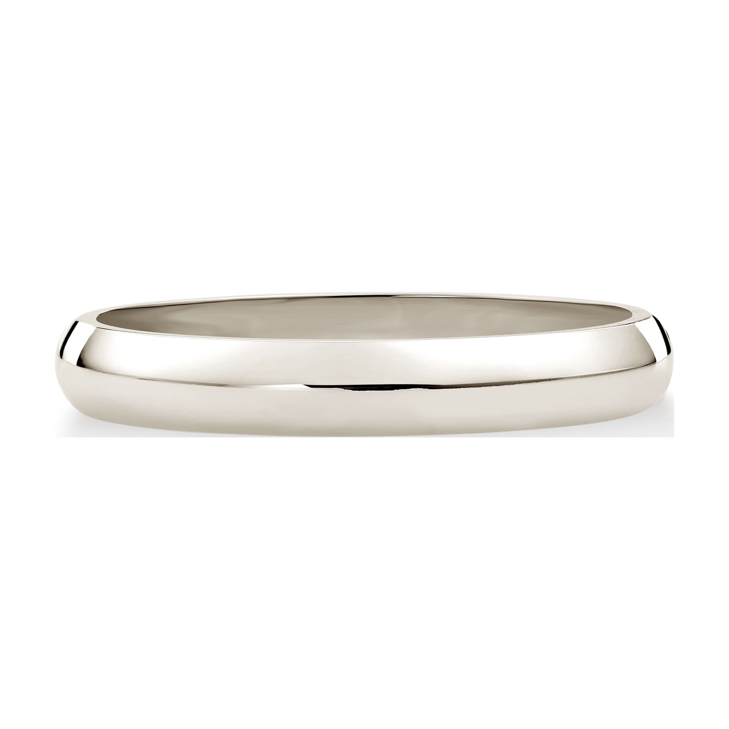 Ladies Solid 10K White Gold 3mm Traditional Fit Plain Wedding Band Ring Size 4